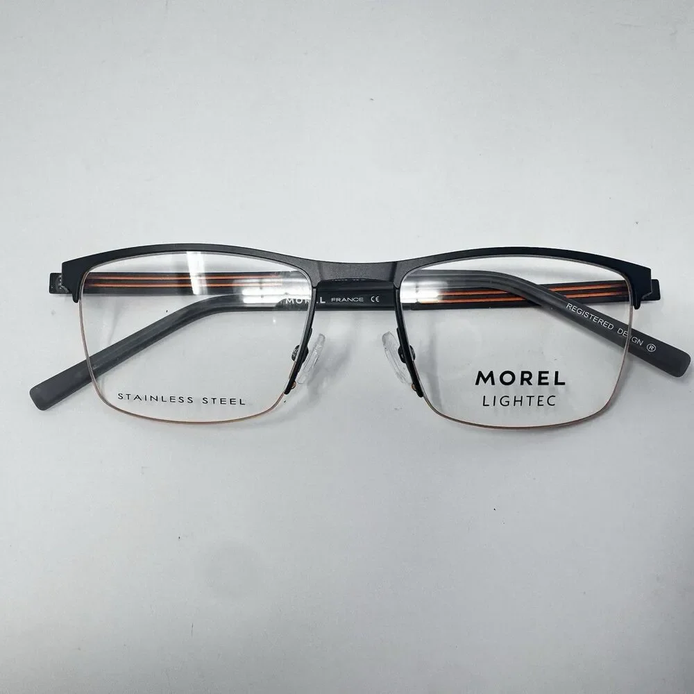 Morel Lightec 30280L 52-18-145 Eyeglass Frames Gunmetal Orange France